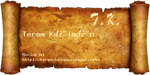 Terem Kálmán névjegykártya